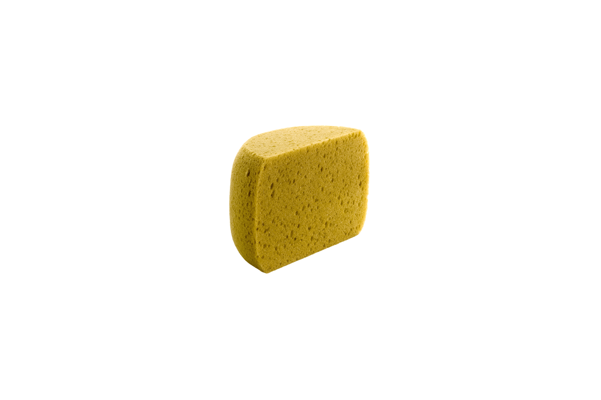 Half moon shaped synthetic sponge 