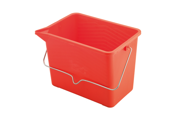 Rectangular paint bucket with spout