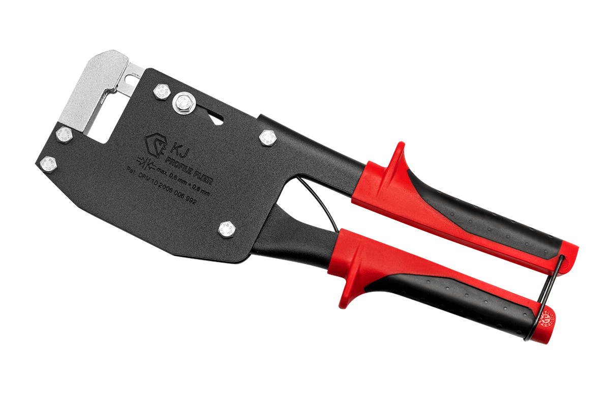 Crimping pliers for rails and uprights - single hand