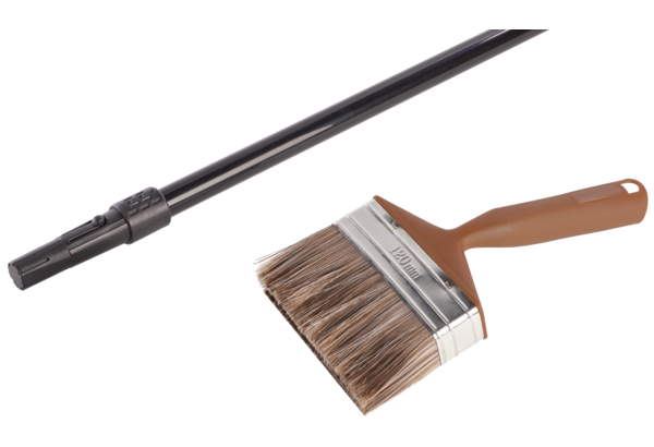 Angled Woodstain brush kit with pole