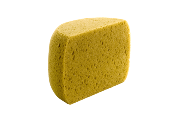 Half moon shaped synthetic sponge 