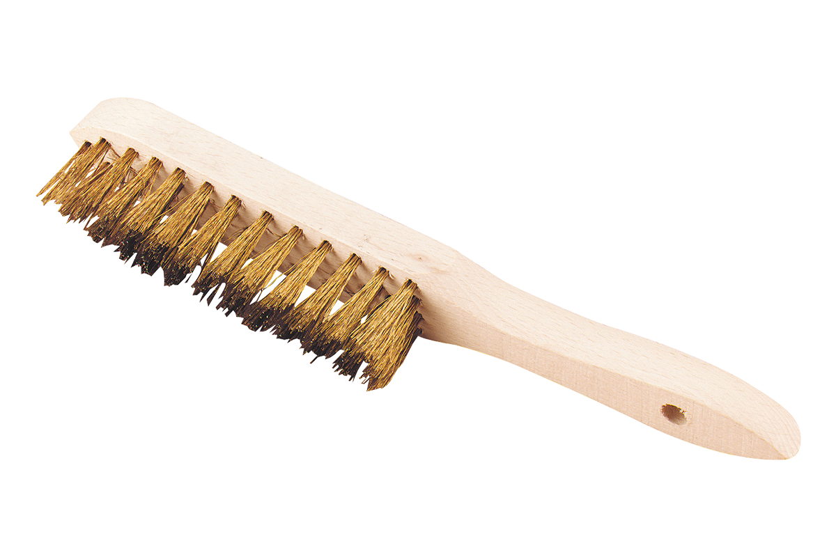 Soft brass brush with handle