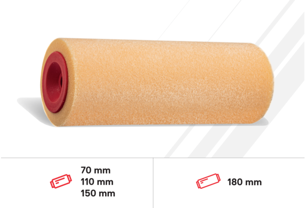 Flocked foam lacquer roller