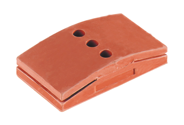 Red ink blotter shaped sanding block